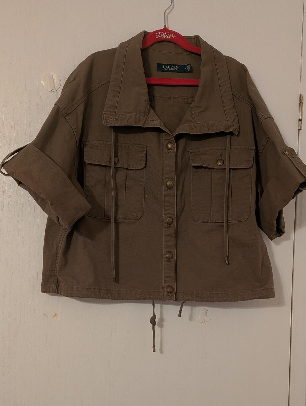Ralph Lauren Women's Olive Crop Utility Jacket Size 6